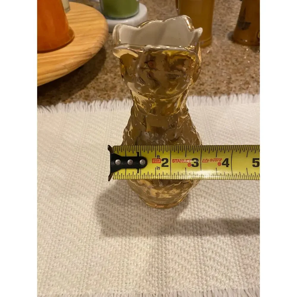 Vintage Weeping Gold VASE 24 Karat Gold Made in USA  mid-century 1950s